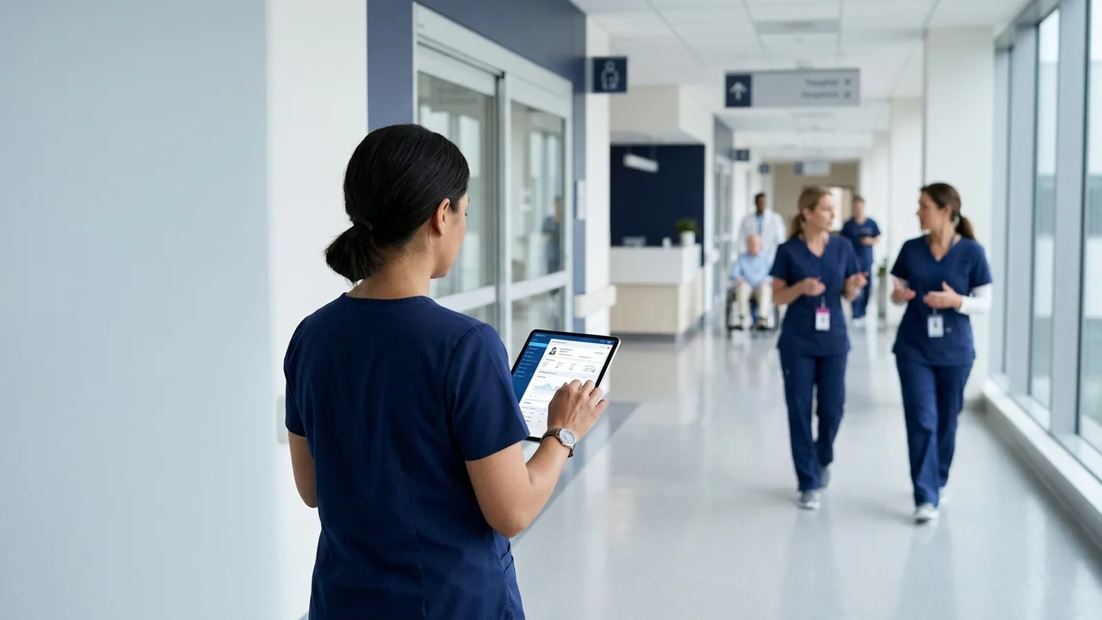 Ambiente hospitalar com prontuário digital