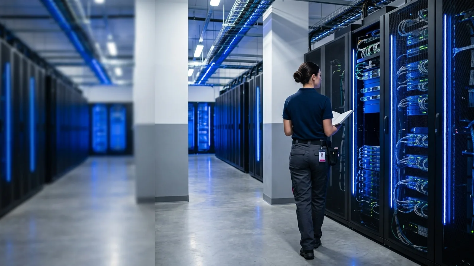 Corredor de servidores em data center